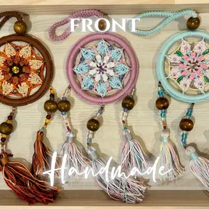 Handmade Dreamcatcher Native American Circular Net for Car Bedroom Wall Hangable Ornaments Crochet Decorative Collection