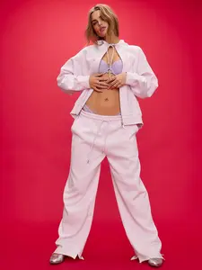PINK Campus Fleece™ Wide-Leg Split-Hem Sweatpants