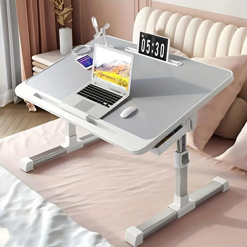 Height-adjustable lift Large Portable Laptop Bed Table with Cup Holder & Storage Drawer for Bed and Sofa Use Ideal for Students and Professionals