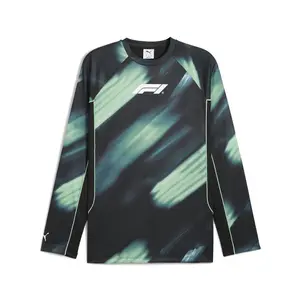 PUMA Mens Formula 1 75 Years Short Sleeve Motorsport Jersey Casual - Green