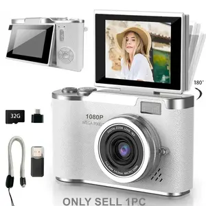 Flip HD 1080P Digital Camera, 2.4-Inch Flip Screen Professional Camera for Photography, Multiple Colors Available, Video Recording, Best Choice for Gifting, Vlog Entry-Level