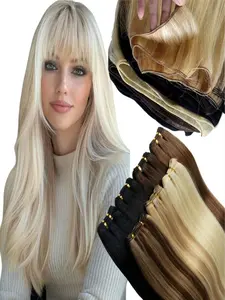 Double Weft Sew-In Human Hair Extensions, Natural Look, Easy Installation, Long-Lasting Quality, Perfect for Daily Use