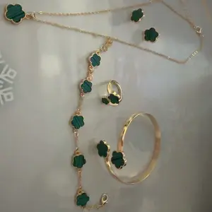 Fashionable set for women, including earrings, necklace, bracelet and ring, trendy all-match & exquisite set as a birthday gift