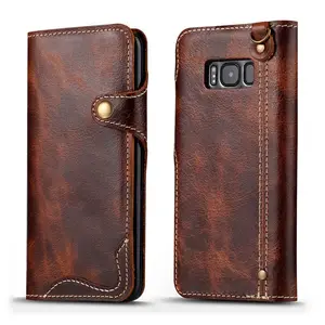 Luxury Business Style Genuine Real Leather Case for Samsung Galaxy S8 S9 S10 Plus Case Flip Wallet Card for Samsung Accessories Shockproof Protection Protector