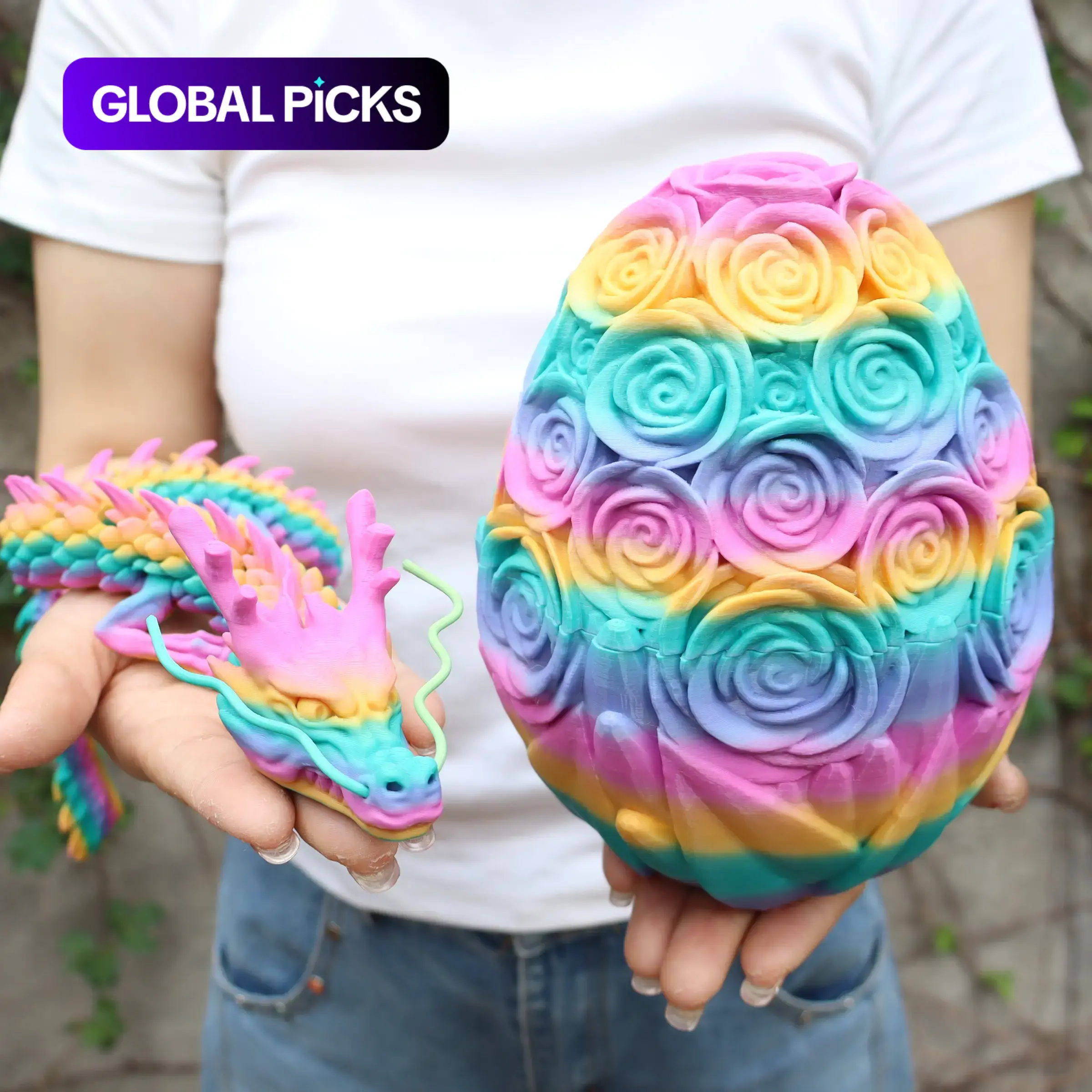 2-Piece Large Rose Egg Decorations, Unique Home Decor Ornaments, Perfect Christmas & New Year Gifts, Ideal for Gifting, Special Occasions & Birthday Party Favors #GLOBAL PICKS