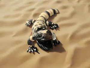 3D Printed Articulated Banded Gila Moster Decor Gift