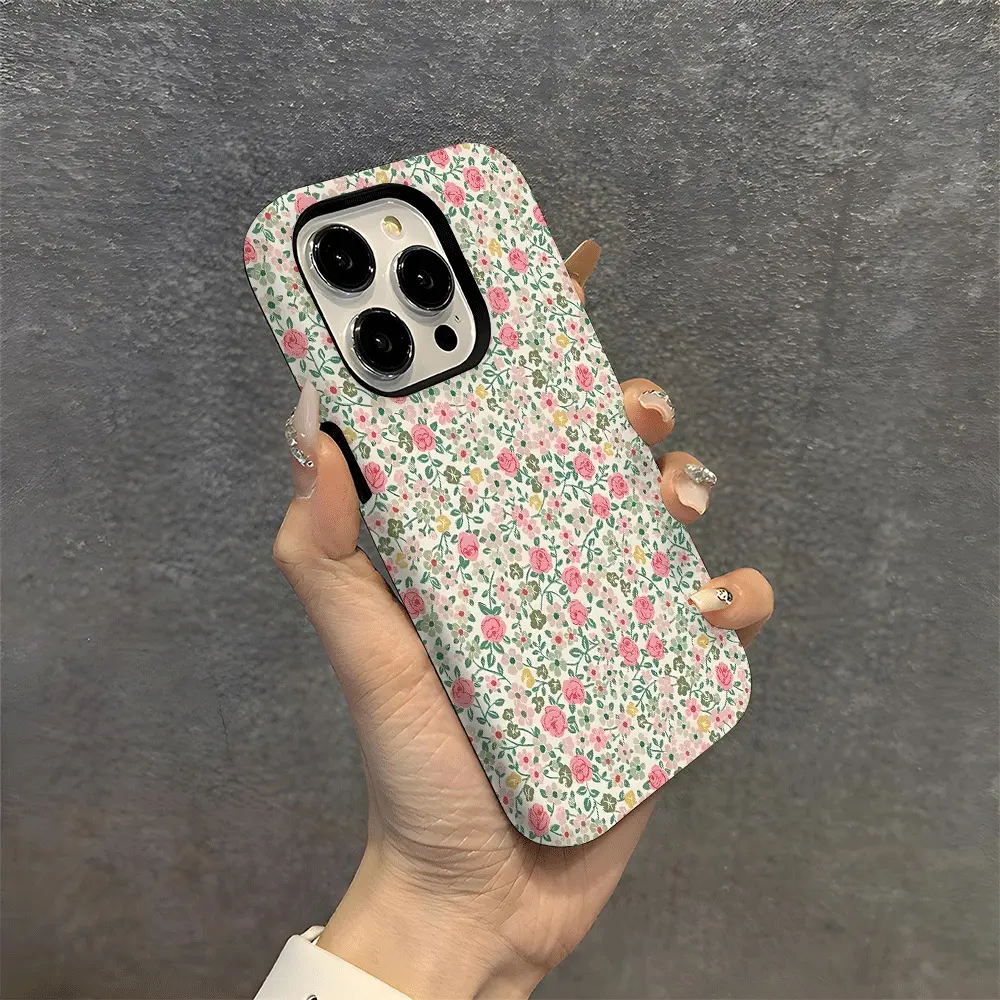This stylish floral-themed dual-layer protective case is a durable 2-in-1 device suitable for iPhone 17/16/15/14/13/12/11 Pro Max/Plus/Pro and Samsung Galaxy S25/S24/S23 Ultra series. It's also a fashionable case for couples.