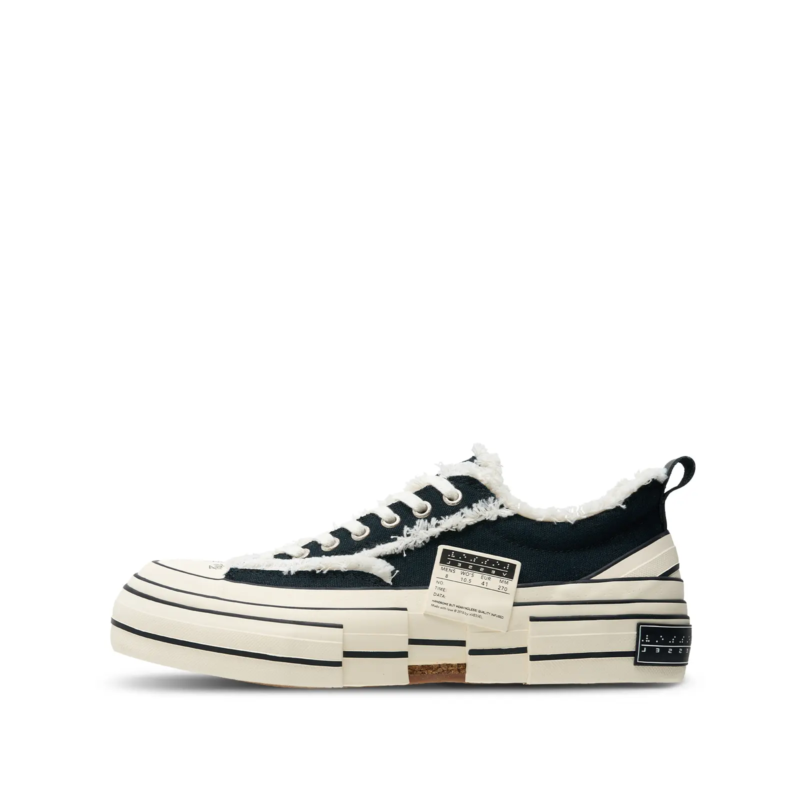 xVESSEL G.O.P. LOWS Black Sneaker - Casual Sports Shoes for Men & Women with Cork Midsole & Extra-Thick Insole for Comfort