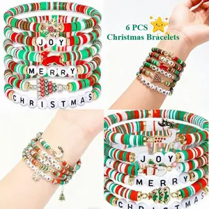 6-Piece Christmas Bracelet Set – Cute Holiday Jewelry for Women & Teens, Ideal 2025 Xmas Gift & Chic Accessory to Pair with Sweaters, Dresses & Party Outfits,Essential Christmas Gifts
