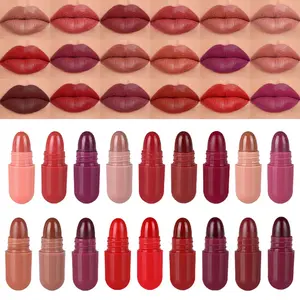 Velvet Matte Lipstick Set with Mini Capsule Design, 18 Versatile Shades, Waterproof Sweatproof Long Wear, Soft Silky Non-Sticky, High Color Rendering, Portable for Travel, Lip Care & Radiant Finish