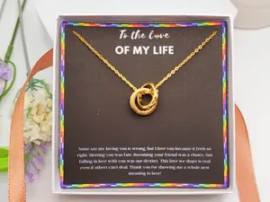 Lesbian Couple Joint Necklace, LGBT Gift, Anniversary Gifts for Her, Lesbian Wedding,