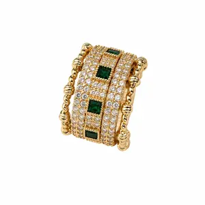 Unisex 5-in-1 Convertible Stackable Gold Plated Ring Set – Mix & Match Fashion Costume Jewelry Accessory
