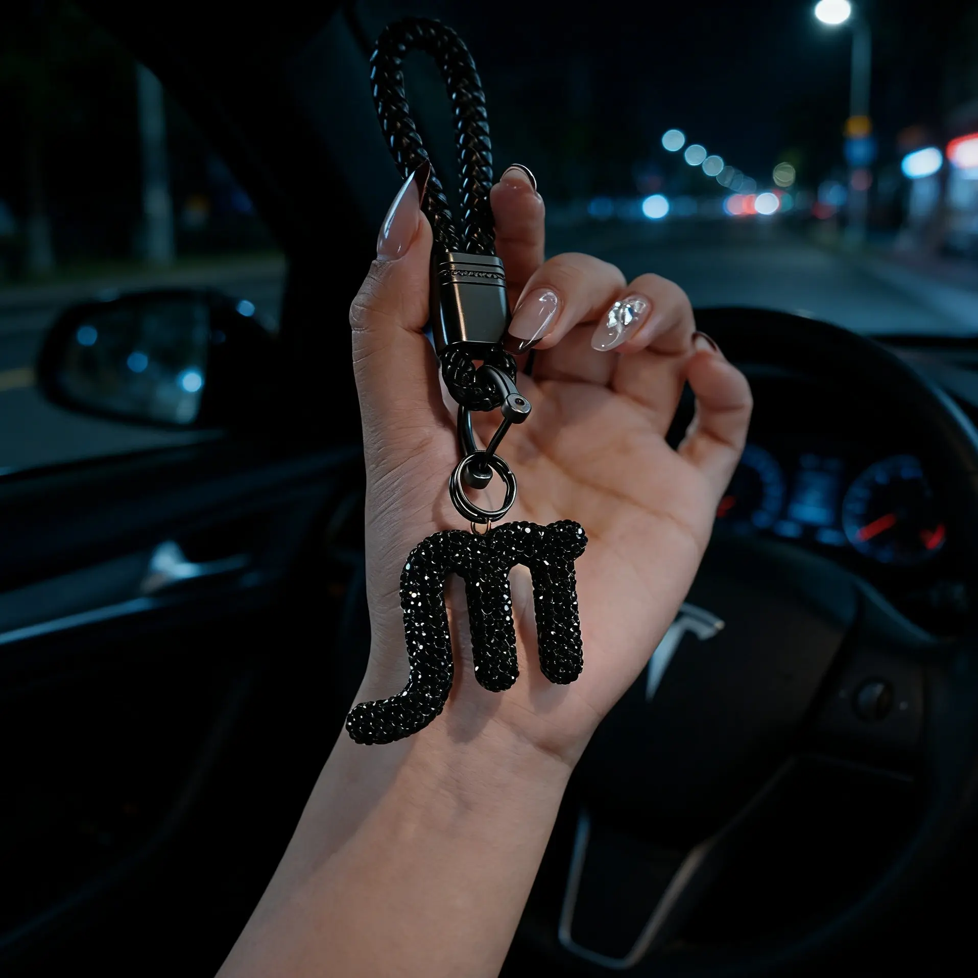 Rhinestone Zodiac Keychain Pendant, Fashion Simple Style, Car Interior Decoration, Elegant Craftsmanship for Women 25-55 Years Old, Key Chain Decorations, Aesthetic Keychain, Bling Bling Keychains