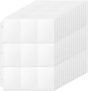 9-Pocket 3-Ring Binder Pages, 36-Pack Double-Sided Collectible Sleeves for Sports and Trading Game Cards, Sports Cards