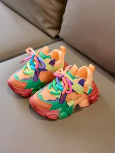 Baby Colorful Casual Shoes, No Tie Magic Tape, Anti-Kick Toe Protection, Outdoor Learning Walkers, Comfortable and Stylish Footwear for Kids