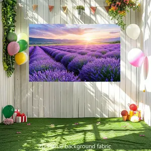 2D Flat Serene Lavender Field Tapestry - 2D Flat Printed Wall Decor for Living Room Bedroom Office - Polyester Fabric No Power Needed - Ideal for Weddings Birthdays Anniversaries Lavender Decor 2D Flat