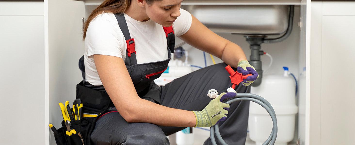 COOLJOB 2 Pairs Breathable Gardening Gloves, Stretch Soft Modal Base with Non Slip Rubber Coating