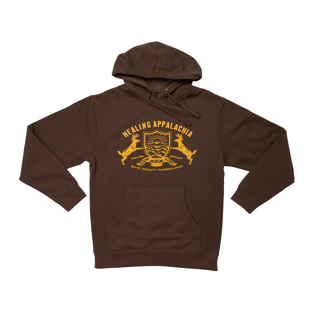 Healing Appalachia Shield Hoodie (Brown)