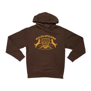 Healing Appalachia Shield Hoodie (Brown)
