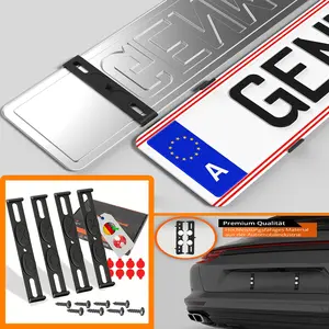Eu Standard License Plate Holder, License Plate Frame, Universal Fit, Front & Rear European License Plate Installation (austria Excluded), Abs Material, Waterproof, Automotive Car Accessories