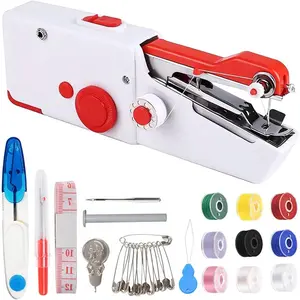 Handheld Sewing Machine, Mini Sewing Machine Handheld for Quick Stitching with Sewing Kits Suitable for ,Travel,DIY (Red)