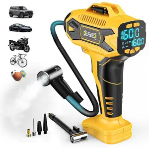 Cordless Tire Inflator Air Compressor Compatible with Dewalt 20V Battery, 160PSI Portable Air Pump with Digital Pressure Gauge, Fast Inflation for Cars, Motorcycles, Bikes (Bare Tool)