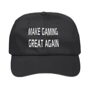 Make Gaming Great Again Unisex Hat - Black Baseball Cap with Text Design