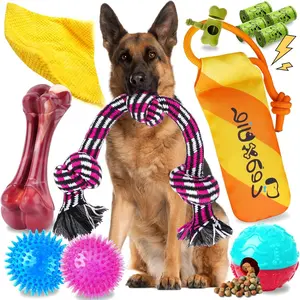 12 Pack Long-Lasting Heavy Various   Toys Pack for Aggressive Chewers,Includes  Rope ,Squeaky Toys & Indestructible   for Medium,Large & X-Large Breeds Dogs