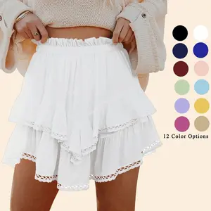 Women’s Casual Ruffled Tiered High-Waist Crochet Mini Skorts for Golf & Tennis (2025)