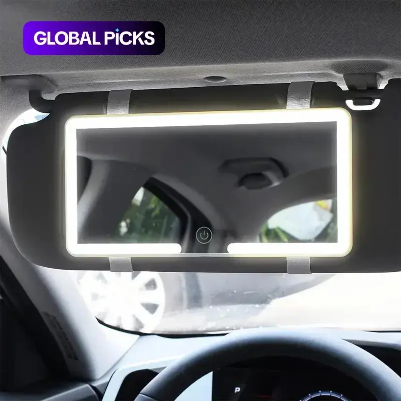 LED Car Sun Visor Mirror Led Light, Touch-Control Dimmable Rechargeable Car Interior Mirror, Led Lights For Car Auto Accessory
