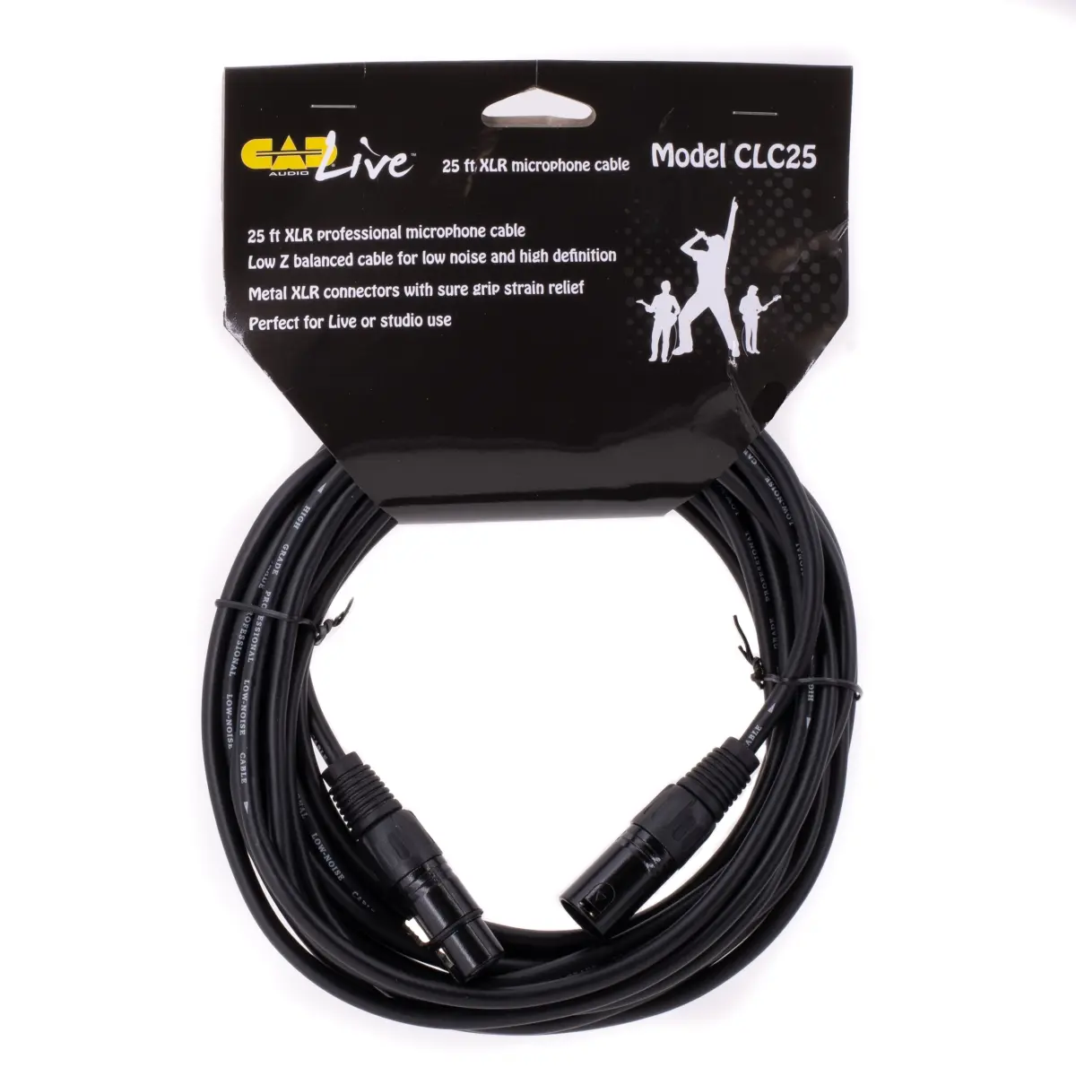 CAD CAD-CLC25-U Professional XLR Microphone Cable - 25 ft XLR, Grip Strain Relief, High Definition, Low Noise for Live Performances
