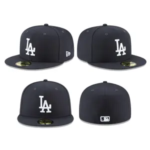New Era MLB LA Dodgers Snapback Baseball Cap – LA Dodgers NY Yankees Braves Pirates Adjustable Flat Brim Hat, Embroidered Team Logo Streetwear Fashion Cap for Men Women, Classic Hip Hop Sports Hat