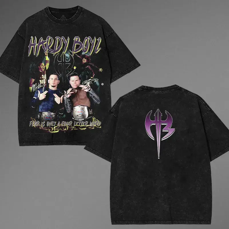Retro 2 Hardy Boyz Gildan T-Shirt Wrestling Shirt WWE Fans Tee Menswear Cotton