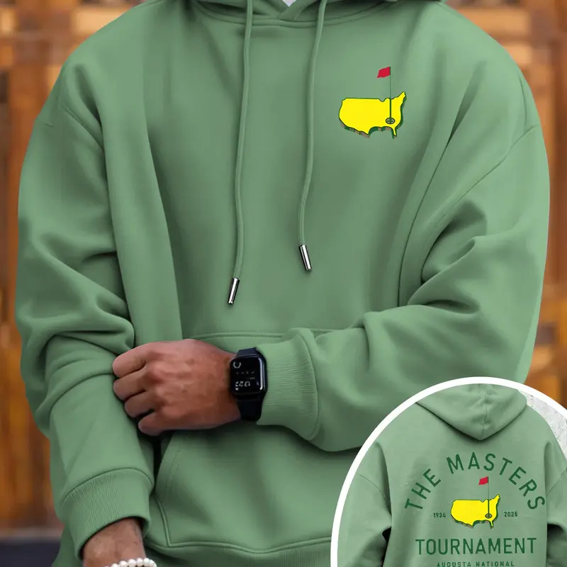 Unisex Fall & Winter Golf Event Vintage Style, the Masters Print, Light Bottom, Classic Match Design, Loose Fit, Casual Fashion Sweatshirt
