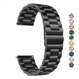 22mm Business Solid Stainless Steel Metal Watch Strap Smart Watch Strap Band for Samsung Watch Bands Smart Watch Accessories