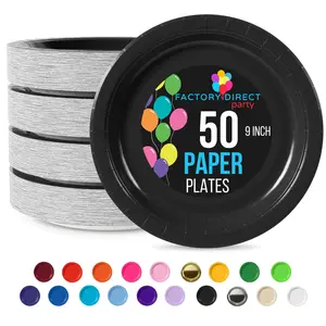 9 In. Black Paper Plates - 50 Ct. 9 In. Black Paper Plates - 50 Ct.