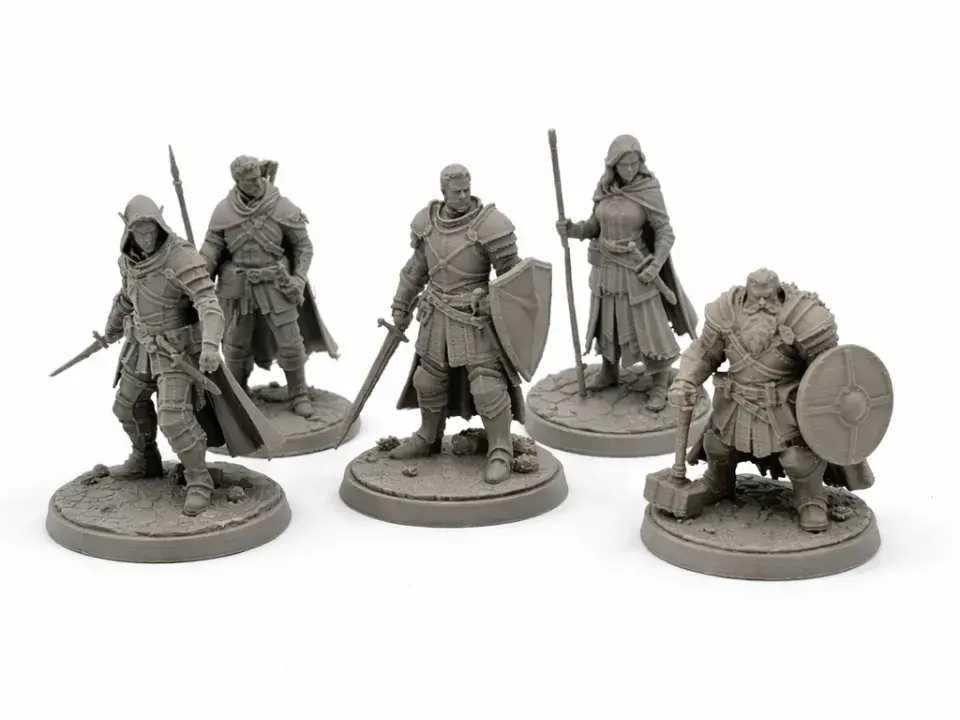 DND Miniatures, 5 pcs Medieval Adventurers