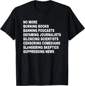 Cotton Graphic Tees Streetwear Free Speech Anti Censorship First Amendment T-Shirt