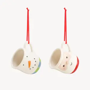 Set/2 Santa & Snowman Coffee Pod Ornaments