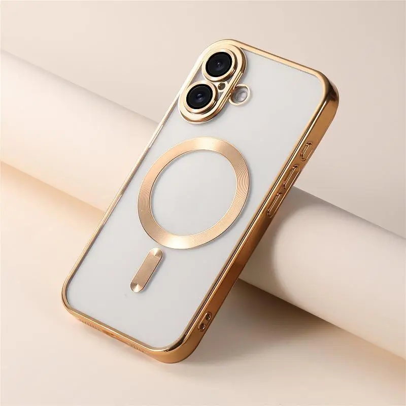 Shockproof Magsafe iPhone Case,Anti-drop Cellphone Protective Case, Total Protective Shockproof Mobile Phone- Clear with Camera Lens Protective Glass Cover for iphone17Promax 17AIR/16Promax/15Plus/14Promax/13Pro/12, 11 Pro Max,