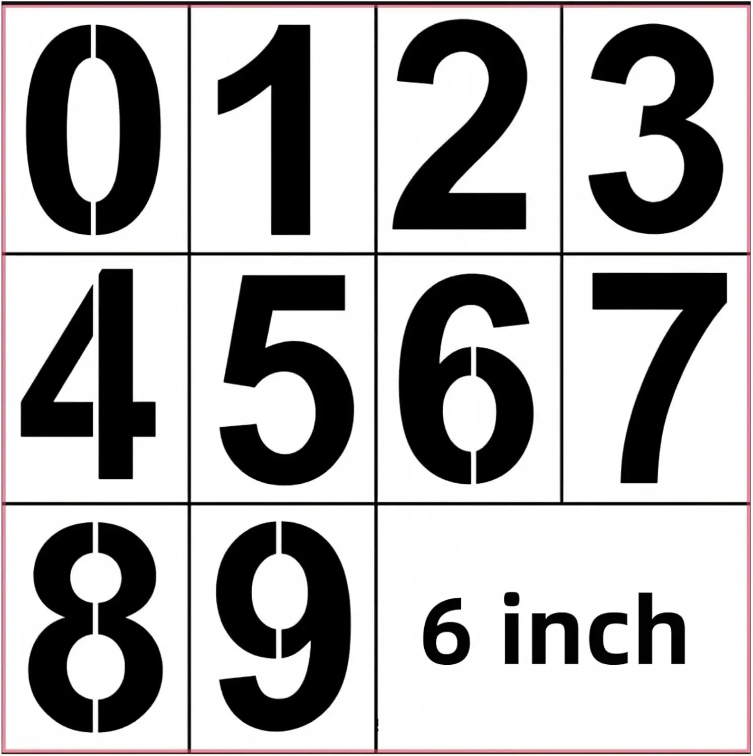 6 Inch Number Stencils Set - Reusable Plastic Large Number Templates Stencils for Painting, DIY Projects, Cake Stencil Decorating, Custom Stencil for Spray Painting Mailbox Signs and Arts & Crafts