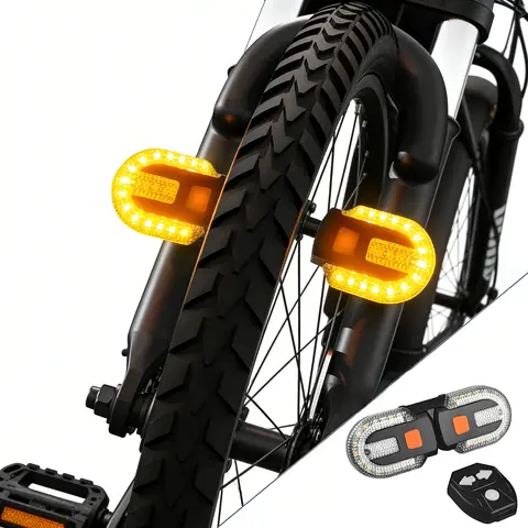 VASTFIRE Compact Split Wireless Remote Turn Signal Bike Tail Lights - 38 LEDs Total, 30lm Brightness, 600mAh USB-C Rechargeable Secondary Battery, 5 Modes, 150g Lightweight Detachable Plastic Design, Night Cycling Safety, Ebike Accessories
