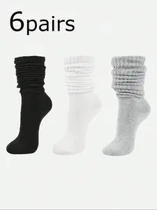 Socks, Girls' Pile Socks Pure Color, Simple Versatile Style, Autumn Winter Fleece Socks, Knitted Split Toe Socks, Boys' Tight Mid-Calf Socks, Casual Comfy Socks, Casual Soft Socks