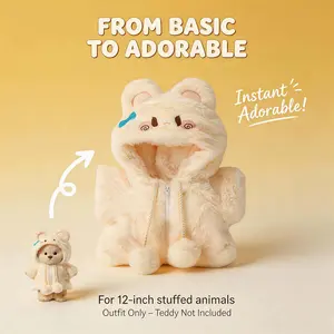 TEDDY HUGGY Clothes Only - For 12-Inch Plush Bears|Yellow Plush Rabbit Jumpsuit-12 Inches