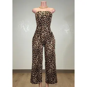 LIA ANIMAL PRINT STRAPLESS JUMPSUIT