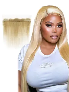 Skinlike 13*2 HD Lace Base Forehead Hairpiece 14 Inch Human Hair for Women, Drawstring Forehead Hairline, Glueless 100% Remy Hair Extension M-Shape Flowing Bangs for Hair Loss