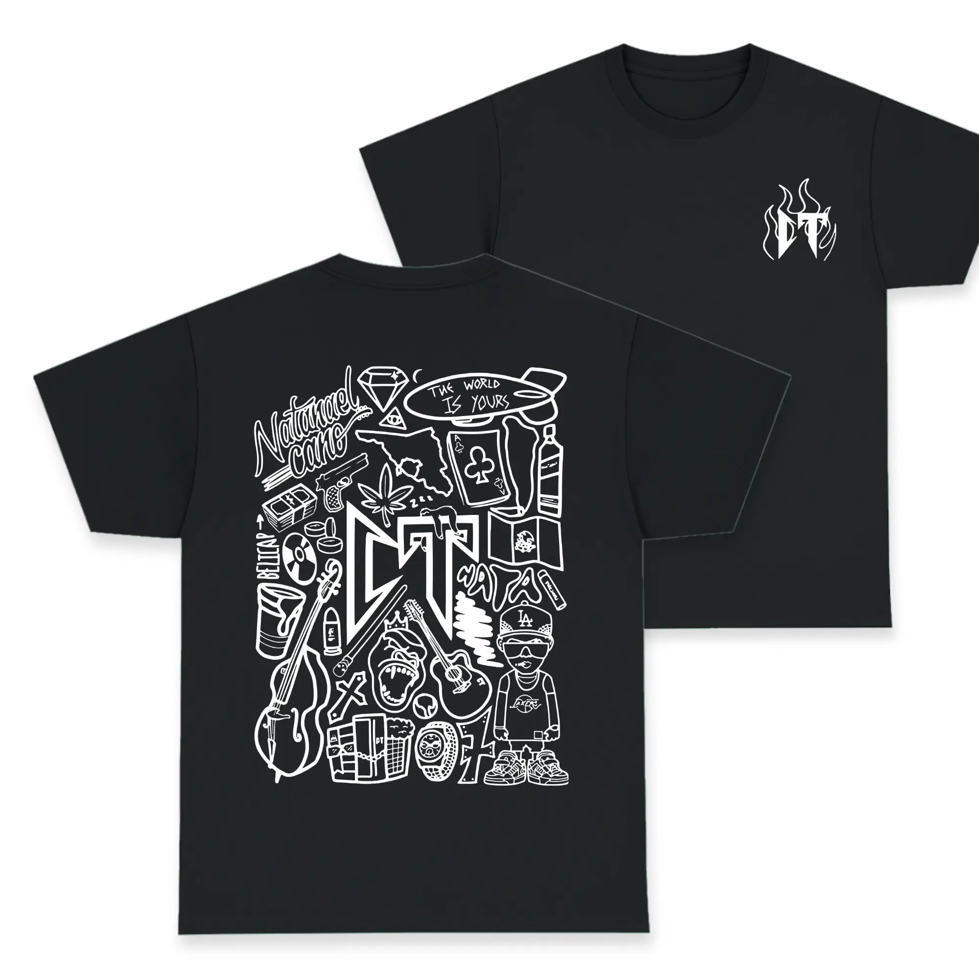 Corridos Tumbados Graphic T-Shirt, Vintage Hip Hop Gothic Style, Urban Streetwear Top, Unisex Cotton