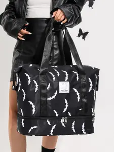 Classic style versatile large capacity casual women's bag, personalized pattern design, contrasting color women's bag, lightweight carry on luggage bag for sports gyms, yoga, travel and other occasions