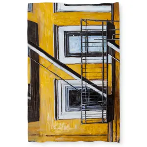 360 Stand Fire Escape Print Duvet Cover - Twin Extra Long Size, Breathable Fabric, Microfiber Face, Contemporary Look, Bedroom Bedding (Textiles & Soft Furnishings)