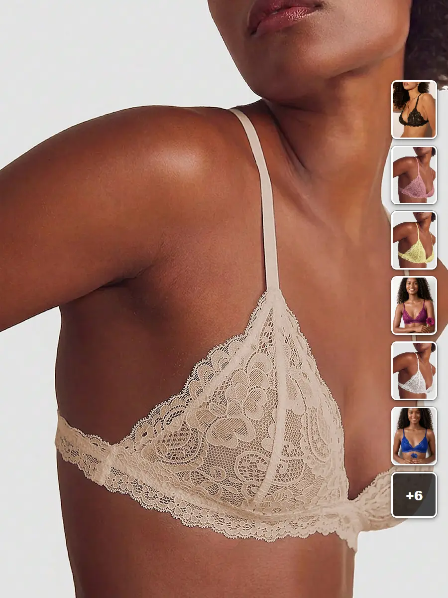 QUIFIA Lace Bralette Floral Ultra-thin Small Bust Seamless Romantic Lingerie